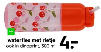 Promoties Waterfles met rietje - Huismerk - Hema - Geldig van 04/07/2022 tot 17/07/2022 bij Hema