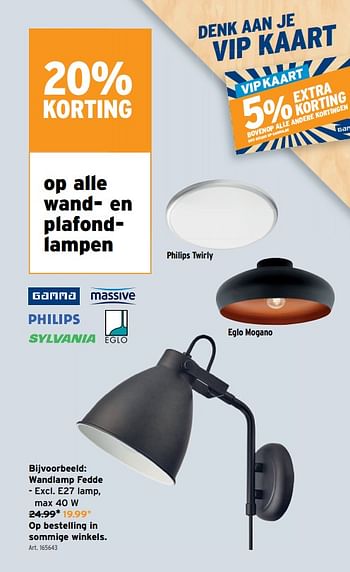 Promoties Wandlamp fedde - Huismerk - Gamma - Geldig van 03/07/2022 tot 12/07/2022 bij Gamma