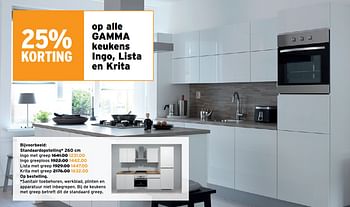 Promoties Gamma keukens standaardopstelling ingo met greep - Gamma - Geldig van 03/07/2022 tot 12/07/2022 bij Gamma