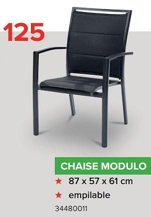 Promotions Chaise modulo - Produit Maison - Euroshop - Valide de 01/07/2022 à 31/07/2022 chez Euro Shop