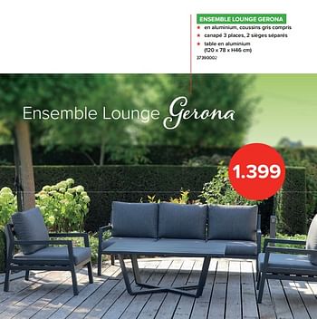Promotions Ensemble lounge gerona - Produit Maison - Euroshop - Valide de 01/07/2022 à 31/07/2022 chez Euro Shop