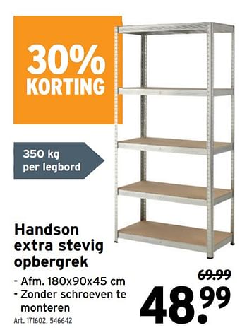 Promotions Handson extra stevig opbergrek - Handson - Valide de 03/07/2022 à 12/07/2022 chez Gamma