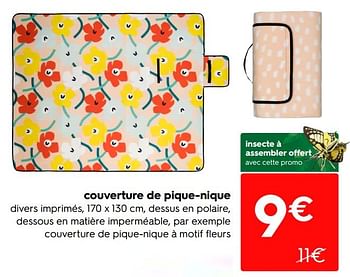 Promotions Couverture de pique-nique à motif fleurs - Produit maison - Hema - Valide de 04/07/2022 à 17/07/2022 chez Hema