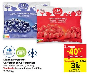 Promoties Diepgevroren fruit carrefour en carrefour bio - Huismerk - Carrefour  - Geldig van 06/07/2022 tot 18/07/2022 bij Carrefour