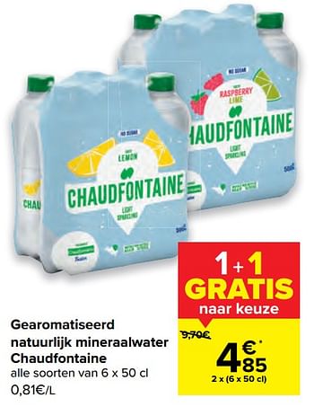 Promoties Gearomatiseerd natuurlijk mineraalwater chaudfontaine - Chaudfontaine - Geldig van 06/07/2022 tot 18/07/2022 bij Carrefour