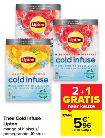 Promoties Thee cold infuse lipton - Lipton - Geldig van 06/07/2022 tot 18/07/2022 bij Carrefour