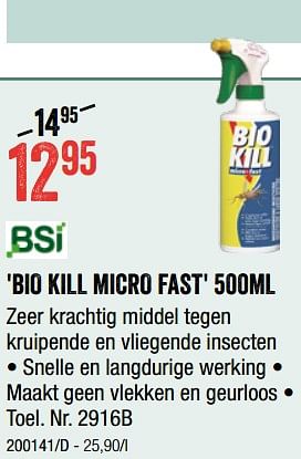 Promoties Bio kill micro fast - BSI - Geldig van 30/06/2022 tot 17/07/2022 bij HandyHome
