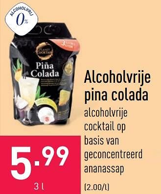Promoties Alcoholvrije pina colada - Huismerk - Aldi - Geldig van 13/07/2022 tot 22/07/2022 bij Aldi