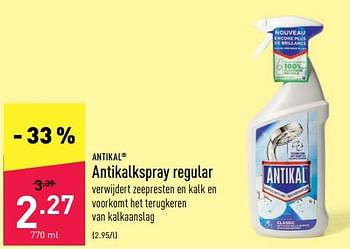 Promoties Antikalkspray regular - Antikal - Geldig van 11/07/2022 tot 22/07/2022 bij Aldi