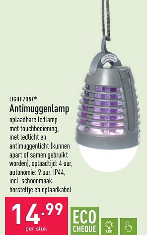 Promoties Antimuggenlamp - Lightzone - Geldig van 13/07/2022 tot 22/07/2022 bij Aldi