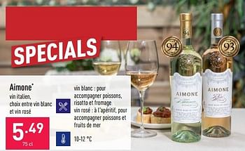 Promotions Aimone - Vins blancs - Valide de 15/07/2022 à 22/07/2022 chez Aldi