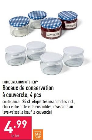 Promotions Bocaux de conservation à couvercle - Home Creation Kitchen - Valide de 13/07/2022 à 22/07/2022 chez Aldi