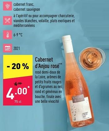 Promotions Cabernet d`anjou rosé - Vins rosé - Valide de 11/07/2022 à 22/07/2022 chez Aldi