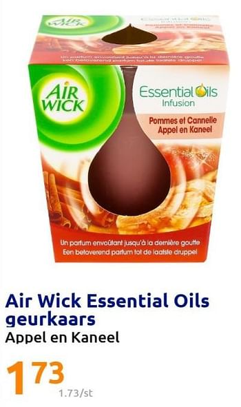 Promoties Air wick essential oils geurkaars - Airwick - Geldig van 06/07/2022 tot 12/07/2022 bij Action