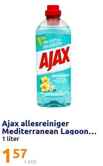 Promoties Ajax allesreiniger mediterranean lagoon - Ajax - Geldig van 06/07/2022 tot 12/07/2022 bij Action