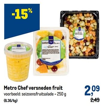 Promoties Metro chef seizoensfruitsalade - Huismerk - Makro - Geldig van 13/07/2022 tot 26/07/2022 bij Makro