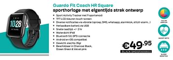 Promoties Guardo fit coach hr square sporthorloge met eigentijds strak ontwerp - Guardo - Geldig van 01/07/2022 tot 31/07/2022 bij Compudeals