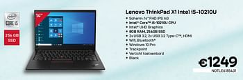 Promotions Lenovo thinkpad x1 intel i5-10210u - Lenovo - Valide de 01/07/2022 à 31/07/2022 chez Compudeals