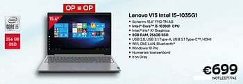 Promotions Lenovo v15 intel i5-1035g1 - Lenovo - Valide de 01/07/2022 à 31/07/2022 chez Compudeals
