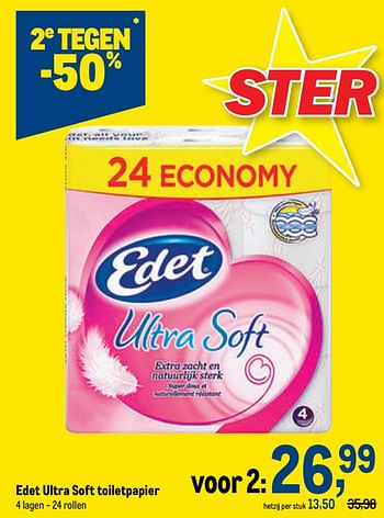 Promoties Edet ultra soft toiletpapier - Edet - Geldig van 13/07/2022 tot 26/07/2022 bij Makro