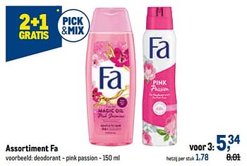 Promoties Fa deodorant - pink passion - Fa - Geldig van 13/07/2022 tot 26/07/2022 bij Makro
