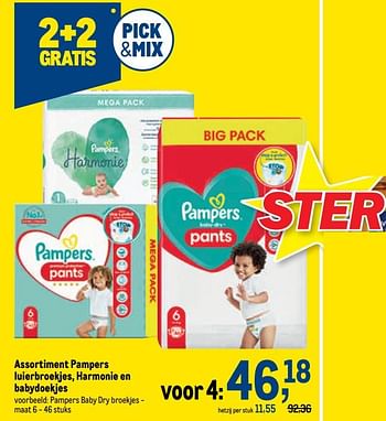 Promoties Pampers baby dry broekjes - maat 6 - Pampers - Geldig van 13/07/2022 tot 26/07/2022 bij Makro