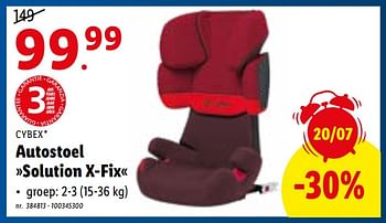 Promoties Autostoel solution x-fix - Cybex - Geldig van 18/07/2022 tot 23/07/2022 bij Lidl