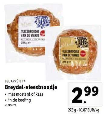 Promoties Breydel-vleesbroodje - Bel Appétit - Geldig van 18/07/2022 tot 23/07/2022 bij Lidl