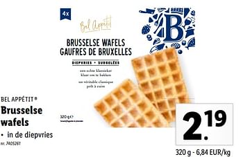 Promoties Brusselse wafels - Bel Appétit - Geldig van 18/07/2022 tot 23/07/2022 bij Lidl