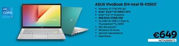 Promoties Asus vivobook s14 intel i5-1135g7 - Asus - Geldig van 01/07/2022 tot 31/07/2022 bij Compudeals