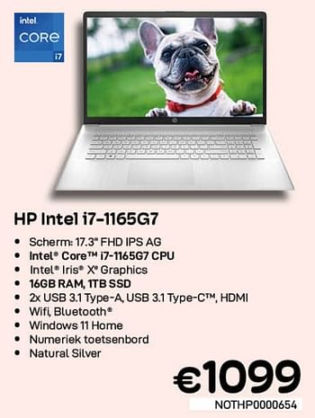 Promoties Hp intel i7-1165g7 - HP - Geldig van 01/07/2022 tot 31/07/2022 bij Compudeals