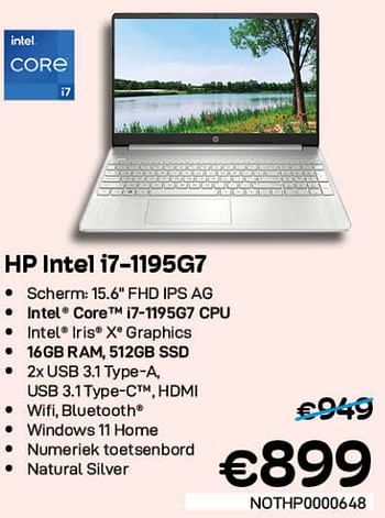 Promoties Hp intel i7-1195g7 - HP - Geldig van 01/07/2022 tot 31/07/2022 bij Compudeals