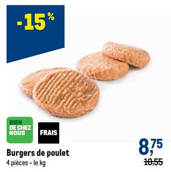 Promotions Burgers de poulet - Produit maison - Makro - Valide de 13/07/2022 à 26/07/2022 chez Makro