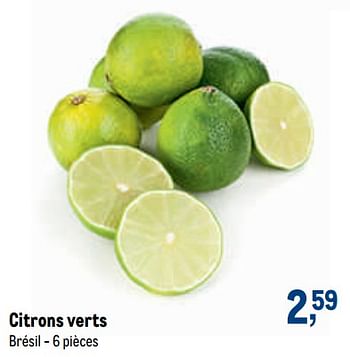 Promotions Citrons verts - Produit maison - Makro - Valide de 13/07/2022 à 26/07/2022 chez Makro