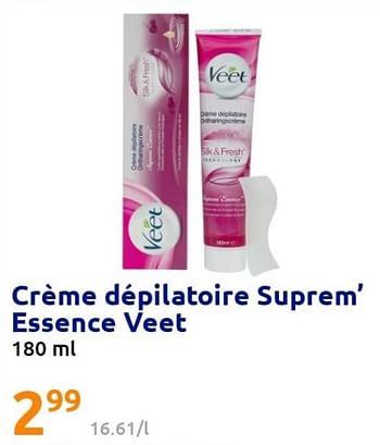 Promotions Crème dépilatoire suprem` essence veet - Veet - Valide de 06/07/2022 à 12/07/2022 chez Action