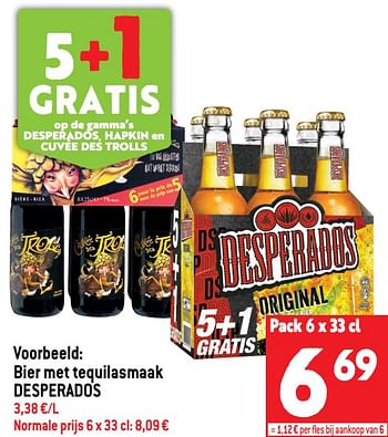 Promoties Bier met tequilasmaak desperados - Desperados - Geldig van 13/07/2022 tot 19/07/2022 bij Match