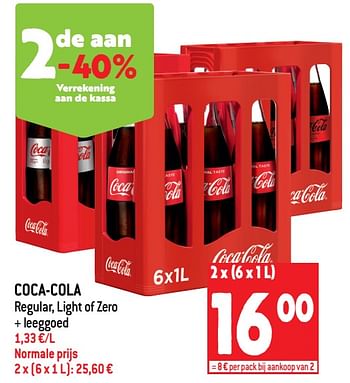 Promoties Coca-cola regular, light of zero - Coca Cola - Geldig van 13/07/2022 tot 19/07/2022 bij Match