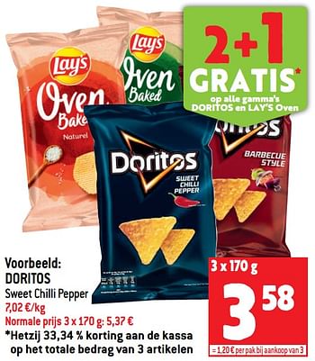 Promoties Doritos sweet chilli pepper - Doritos - Geldig van 13/07/2022 tot 19/07/2022 bij Match