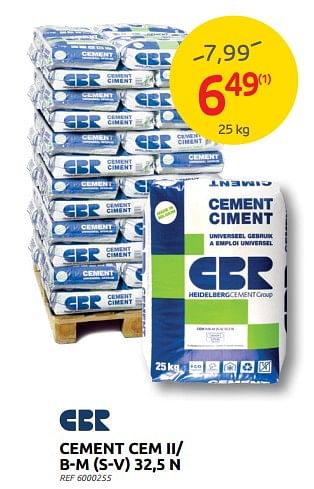 Promoties Cement cem ii- b-m s-v 32,5 n - CBR - Geldig van 13/07/2022 tot 25/07/2022 bij Brico