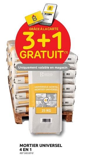 Promotions Mortier universel 4 en 1 3+1 GRATUIT - Coeck - Valide de 13/07/2022 à 25/07/2022 chez Brico