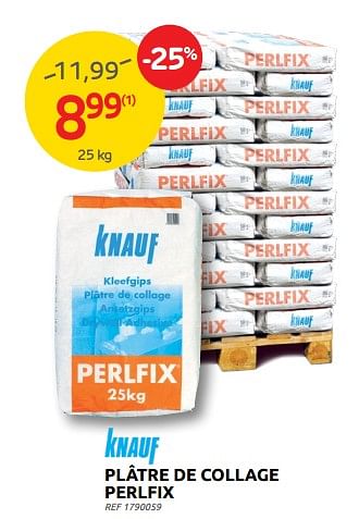 Promoties Plâtre de collage perlfix - Knauf - Geldig van 13/07/2022 tot 25/07/2022 bij Brico