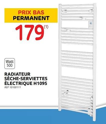 Promotions Radiateur sèche-serviettes électrique h1095 - Produit maison - Brico - Valide de 13/07/2022 à 25/07/2022 chez Brico