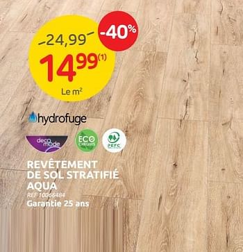 Promotions Revêtement de sol stratifié aqua - DecoMode - Valide de 13/07/2022 à 25/07/2022 chez Brico