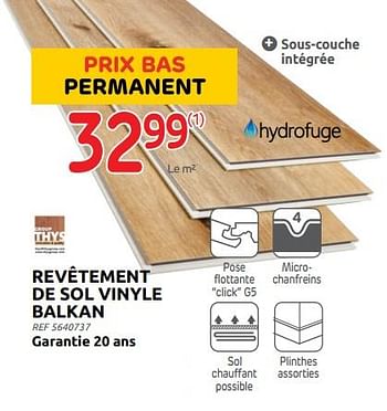 Promotions Revêtement de sol vinyle balkan - Group Thys - Valide de 13/07/2022 à 25/07/2022 chez Brico