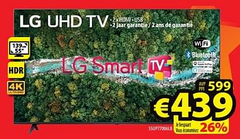 Promoties Lg uhd tv 55up77006lb - LG - Geldig van 13/07/2022 tot 31/07/2022 bij ElectroStock