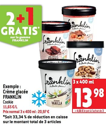 Promotions Crème glacée franklin - Franklin - Valide de 13/07/2022 à 19/07/2022 chez Match