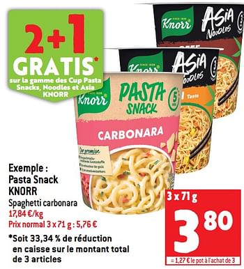 Promotions Pasta snack knorr - Knorr - Valide de 13/07/2022 à 19/07/2022 chez Match