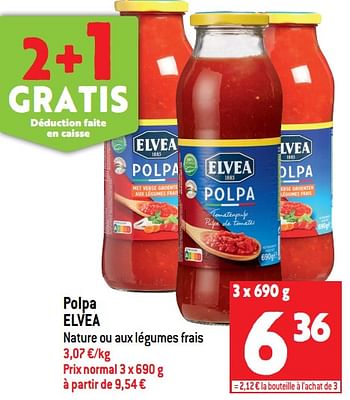 Promotions Polpa elvea - Elvea - Valide de 13/07/2022 à 19/07/2022 chez Match