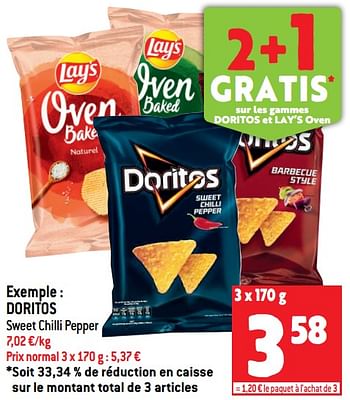 Promotions Doritos sweet chilli pepper - Doritos - Valide de 13/07/2022 à 19/07/2022 chez Match