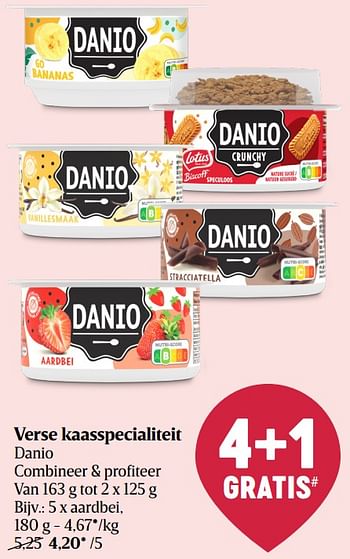 Promoties Verse kaasspecialiteit danio aardbei - Danone - Geldig van 14/07/2022 tot 20/07/2022 bij Delhaize